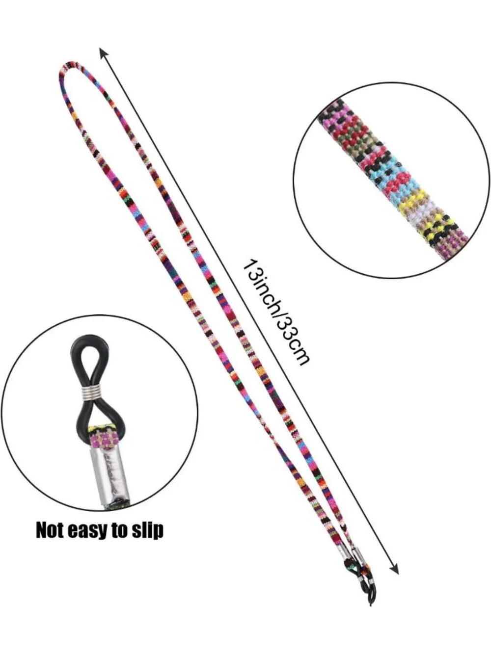 Multicolored Eyeglass Holder Lanyard Strap - 24 Pack Sunglasses Retainer Chain